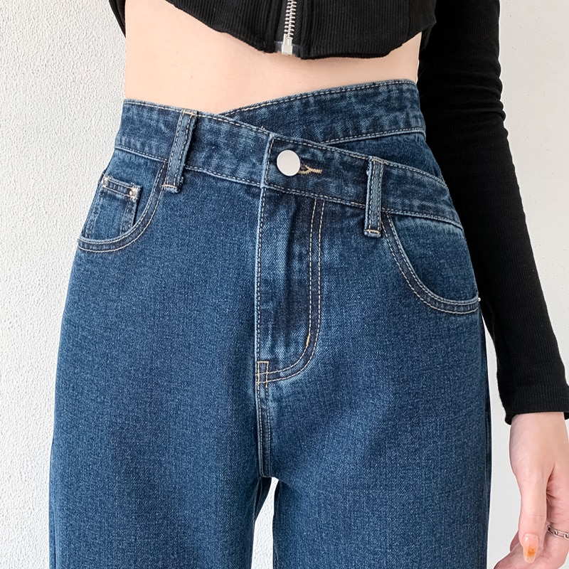 Feynzz û Vrouwen Wijde Pijpen Broek Moeder Femme Blauw û Hoge Taille Vrouw Broek 2022 Kleding Pantalones Spodnie